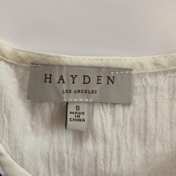 Hayden Los Angeles Embroidered Tieneck Peasant Top Size S - Picture 6 of 12